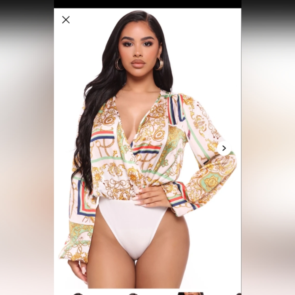 Fashion Nova Multicolor Patterned Bodysuit